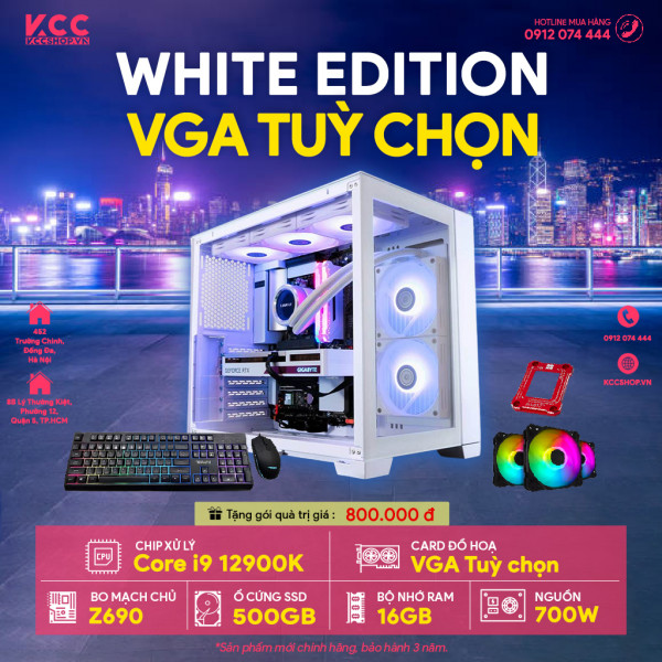 PC KCC White VGA C0 (I9 12900K / Z690 / 16GB RAM / 500GB SSD / 700W)