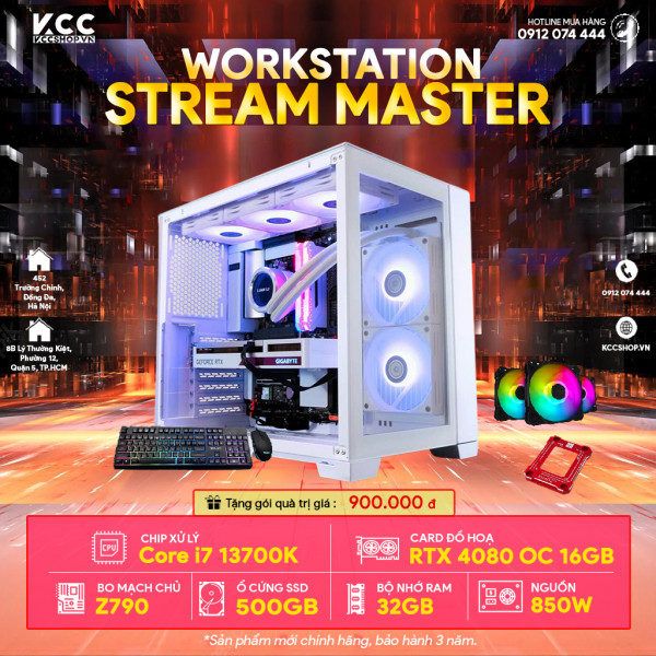 PC KCC WorkStation C70 (I7 13700K / Z790 / 32GB RAM / 1000GB SSD / RTX 4080 16GB / 850W)