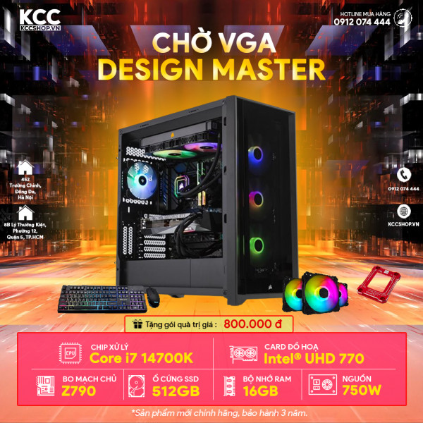 PC KCC Chờ VGA C82 (I7 14700K / Z790 / 16GB RAM / 500GB SSD / 750W)