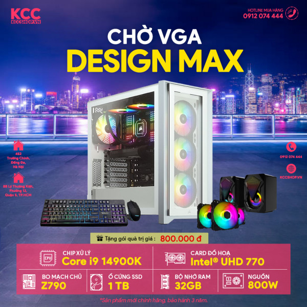 PC KCC Chờ VGA C83 (I9 14900K / Z790 / 32GB RAM / 1000GB SSD / 800W)
