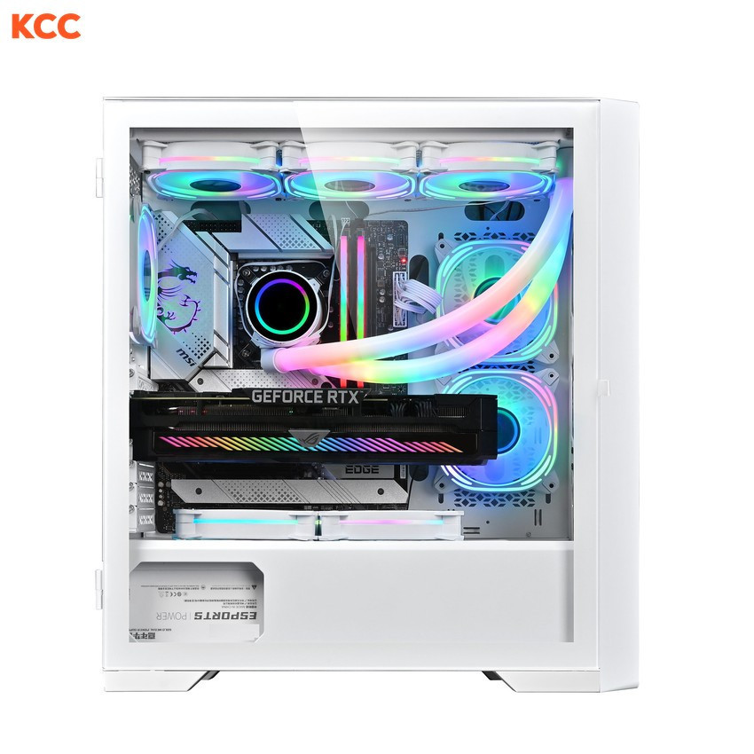 VỎ MÁY TÍNH VITRA TITAN R230 PREMIUM WHITE (KÈM 3 FAN ARGB AURA SYNC)