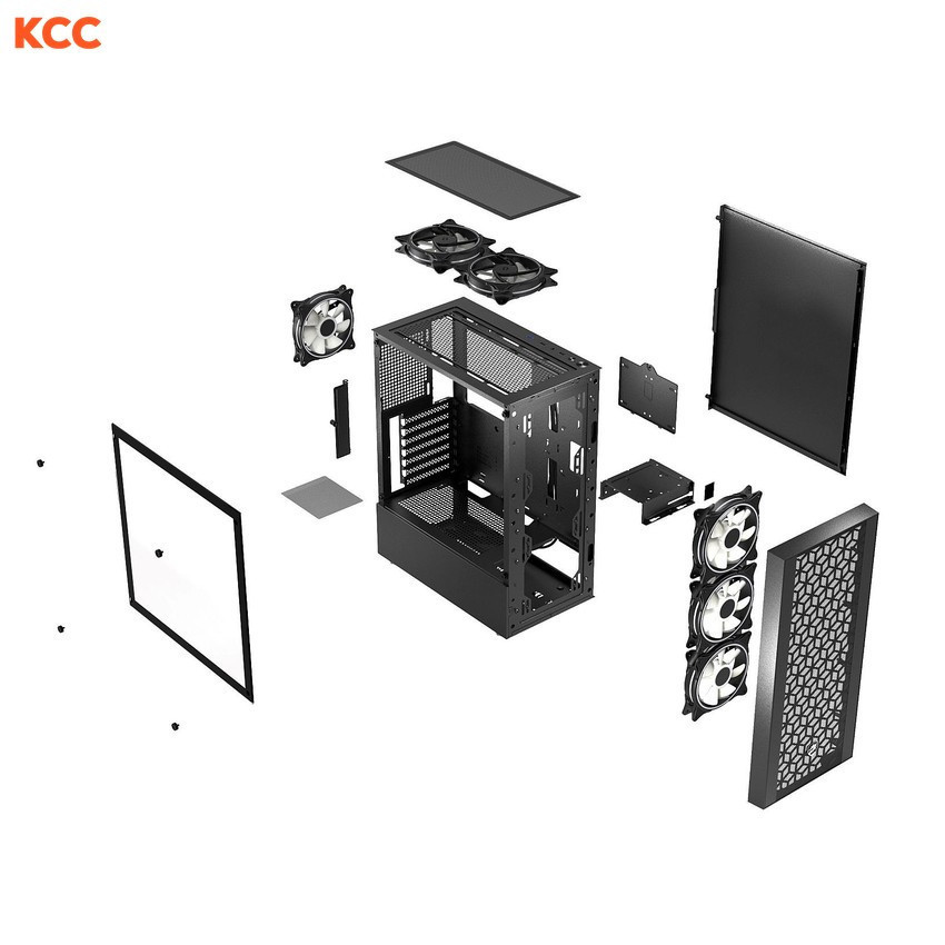 VỎ MÁY TÍNH VITRA SAPHIRA NX16 E-ATX 3FRGB (KÈM 3 FAN RGB)