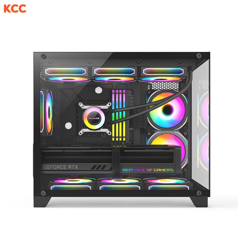 VỎ MÁY TÍNH VITRA CRYSTAL S1 V2 BLACK M-ATX / TOP  RAD 360