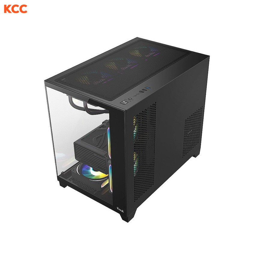 VỎ MÁY TÍNH VITRA CRYSTAL S1 V2 BLACK M-ATX / TOP  RAD 360