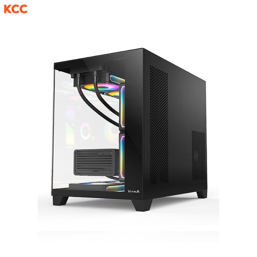VỎ MÁY TÍNH VITRA CRYSTAL S1 V2 BLACK M-ATX / TOP  RAD 360