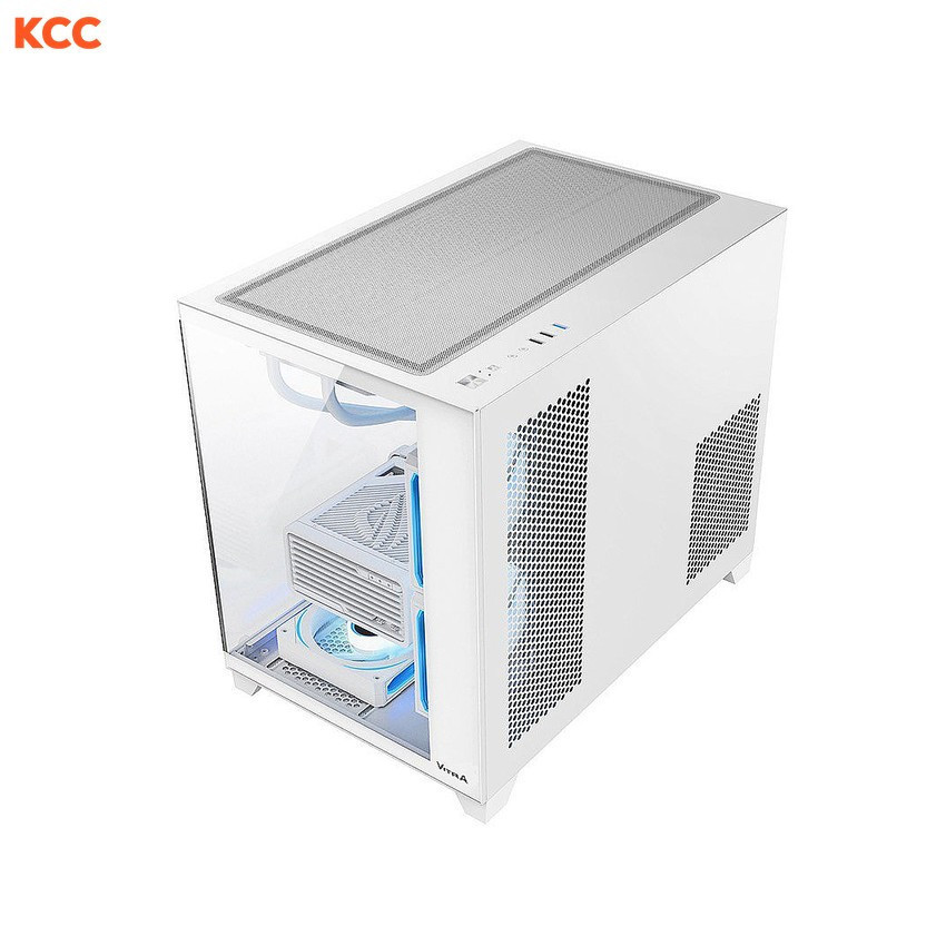 VỎ MÁY TÍNH VITRA CRYSTAL S1 V2 WHITE M-ATX / TOP RAD 360