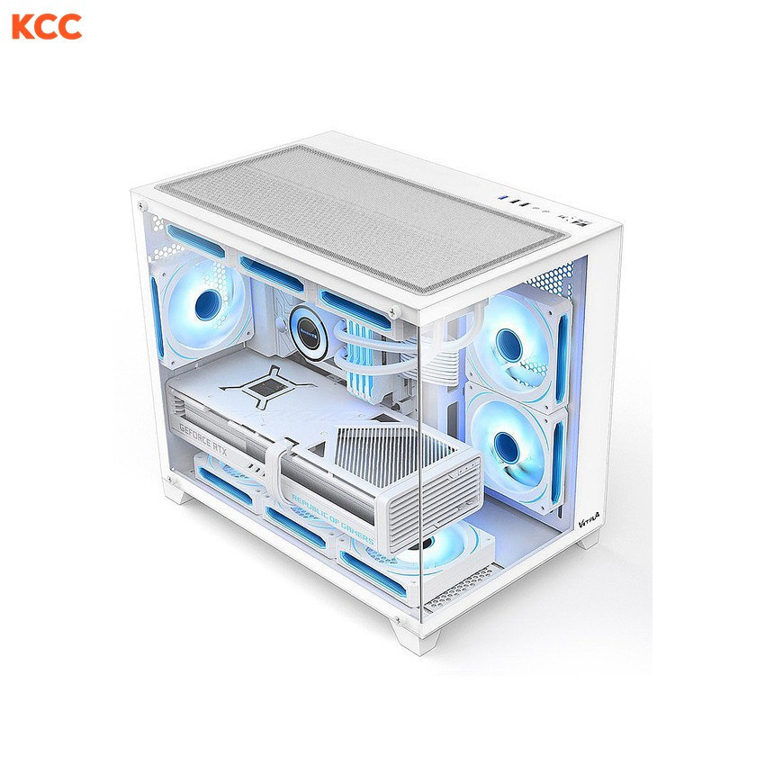 VỎ MÁY TÍNH VITRA CRYSTAL S1 V2 WHITE M-ATX / TOP RAD 360