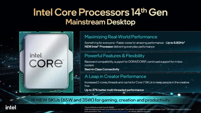 Intel Tung Ra 18 Vi Xử Lý Mới Raptor Lake Refresh Thế Hệ 14, Bao Gồm Cả Chip 65W và Dòng T-Series 35W