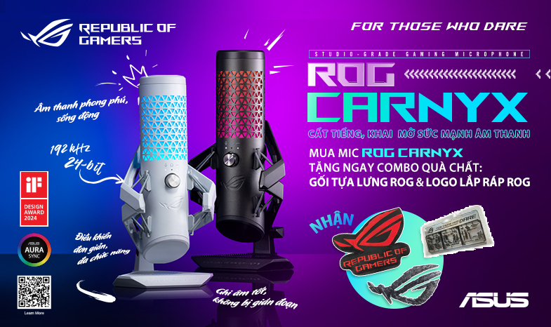 GAMING MICROPHONE ROG CARNYX CẤT TIẾNG – KHAI MỞ SỨC MẠNH ÂM THANH