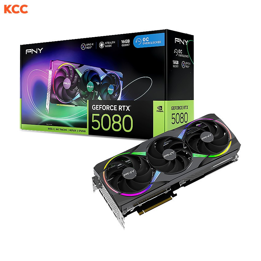 VGA PNY GeForce RTX 5080 ARGB EPIC-X RGB OC Triple Fan