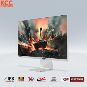 Màn hình gaming VSP VU279Q1 (27 inch/QHD/IPS/165Hz/1ms/USB-C 65W/White)