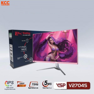 Màn hình gaming VSP V2704S (27 inch/FHD/IPS/75Hz/5ms/Pink)