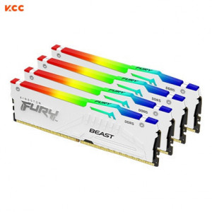 Ram Kingston FURY Beast RGB (KF556C40BWAK4-64) 64GB (4x16GB) C40 5600MHz DDR5 White
