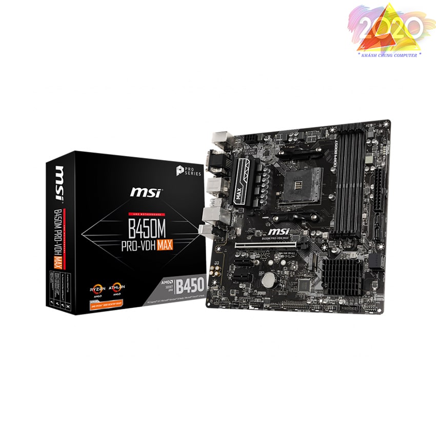 Mainboard MSI B450M PRO VDH MAX (AMD B450, Socket AM4, m-ATX, 4 khe RAM DDR4)