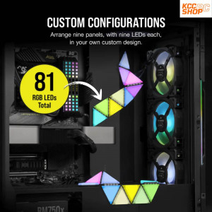 Bộ đèn chiếu sáng Corsair iCUE LC100 Smart Case Lighting Triangles, Starter Kit (CL-9011114-WW)