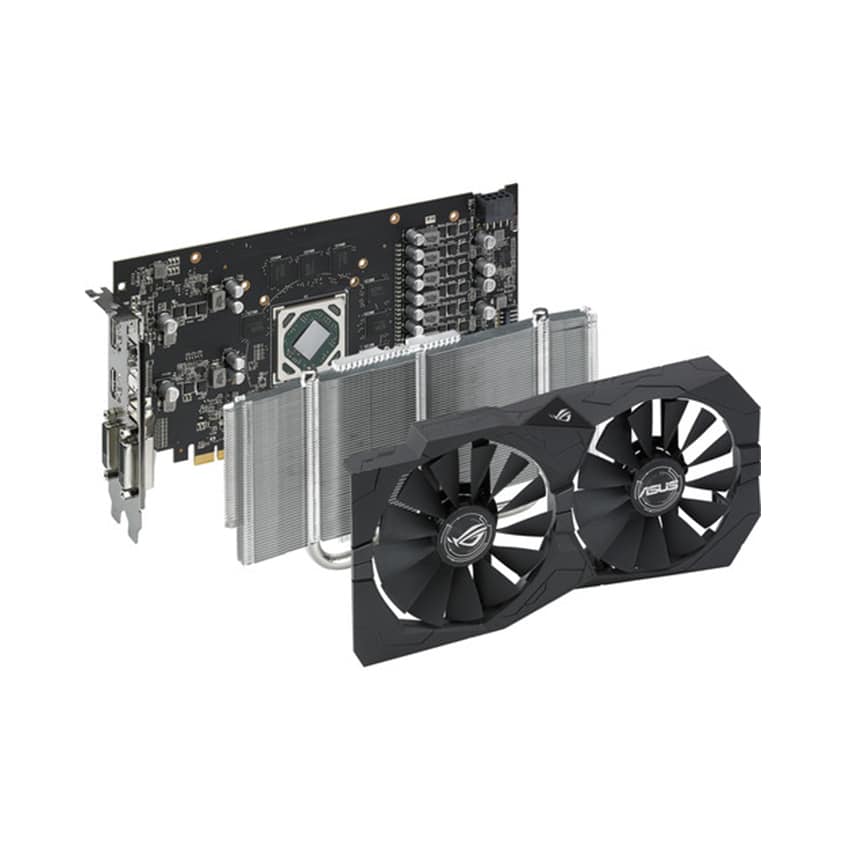 Card màn hình Asus ROG STRIX RX 570-8GB GAMING (8GB DDR5, 256-bit, DVI-D+HDMI+DP, 1×8-pin)