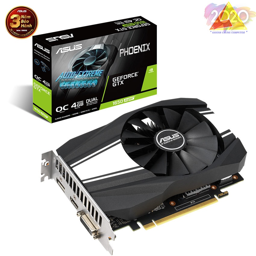 Card màn hình ASUS PH GTX 1650 Super-O4G (4GB GDDR6, 128-bit, DVI+HDMI+DP)