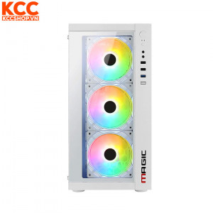 Vỏ case Magic GM-01 White Glass 4F (MATX)