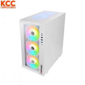 Vỏ case Magic GM-01 White Glass 4F (MATX)