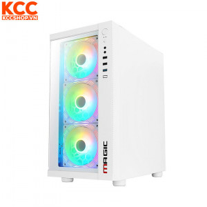 Vỏ case Magic GM-01 White Glass 4F (MATX)