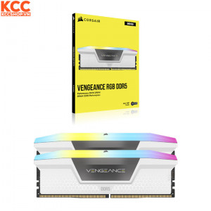 Ram Corsair Vengeance RGB 64GB (2x32GB) CL40 5200MHz DDR5 White (CMH64GX5M2B5200C40W)