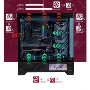 VỎ CASE PC VALKYRIE VK03 CASE LCD BLACK