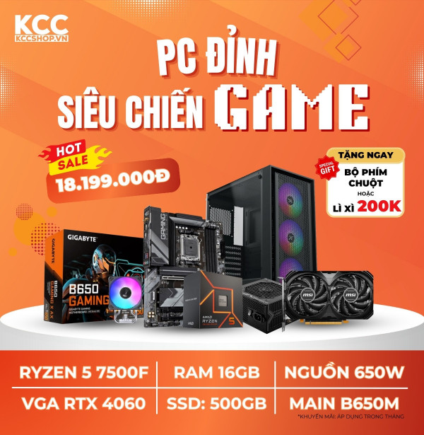 PC KCC AMD R5-7500F / VGA RTX 4060