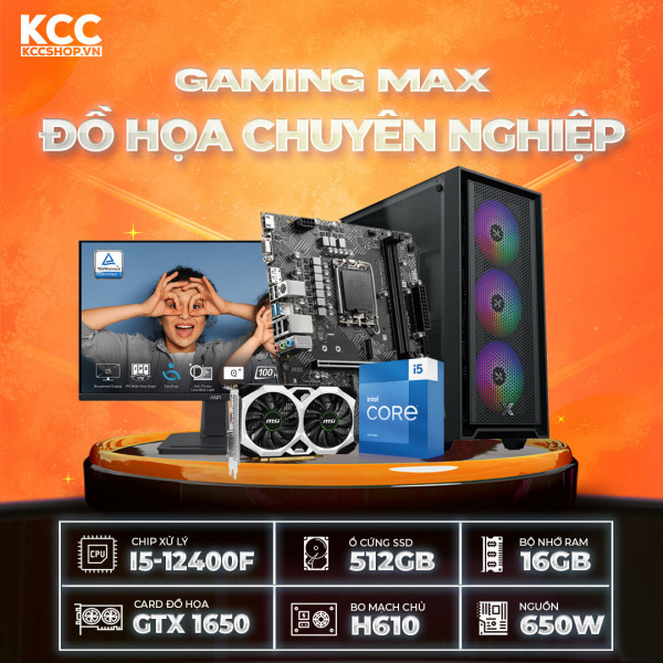 (TẶNG KÈM MÀN HÌNH) PC KCC Intel I5-12400F / VGA RTX 1650