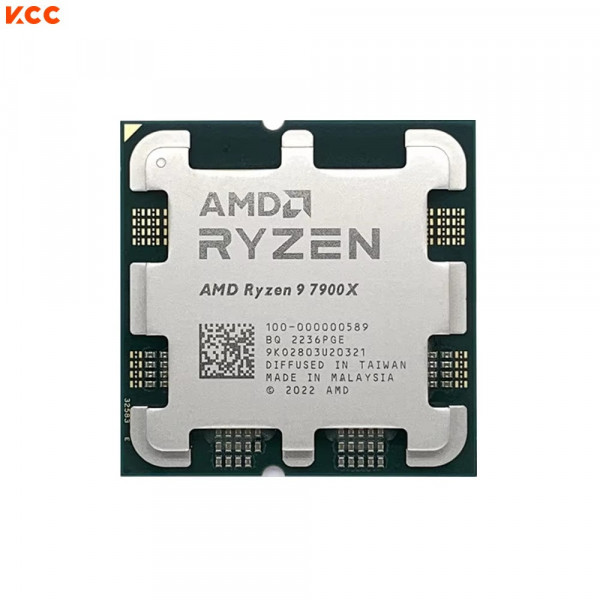 CPU AMD Ryzen 9 7900X Tray (4.7GHz boost 5.6GHz, 12 nhân 24 luồng, 76MB Cache, 170W, Socket AM5)