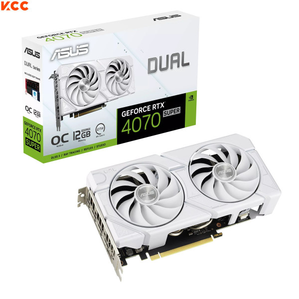 VGA Asus Dual GeForce RTX 4070 SUPER EVO White OC Edition 12GB GDDR6X