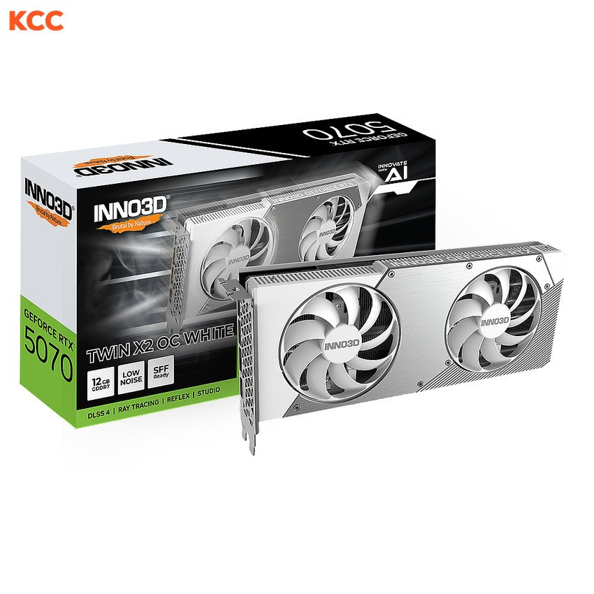 VGA INNO3D GeForce RTX 5070 TWIN X2 OC WHITE 12GB GDDR7 (N50702-12D7X-195064W)