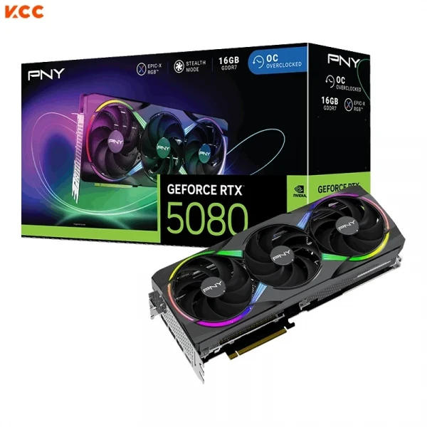 VGA PNY GeForce RTX 5080 ARGB EPIC-X RGB OC Triple Fan