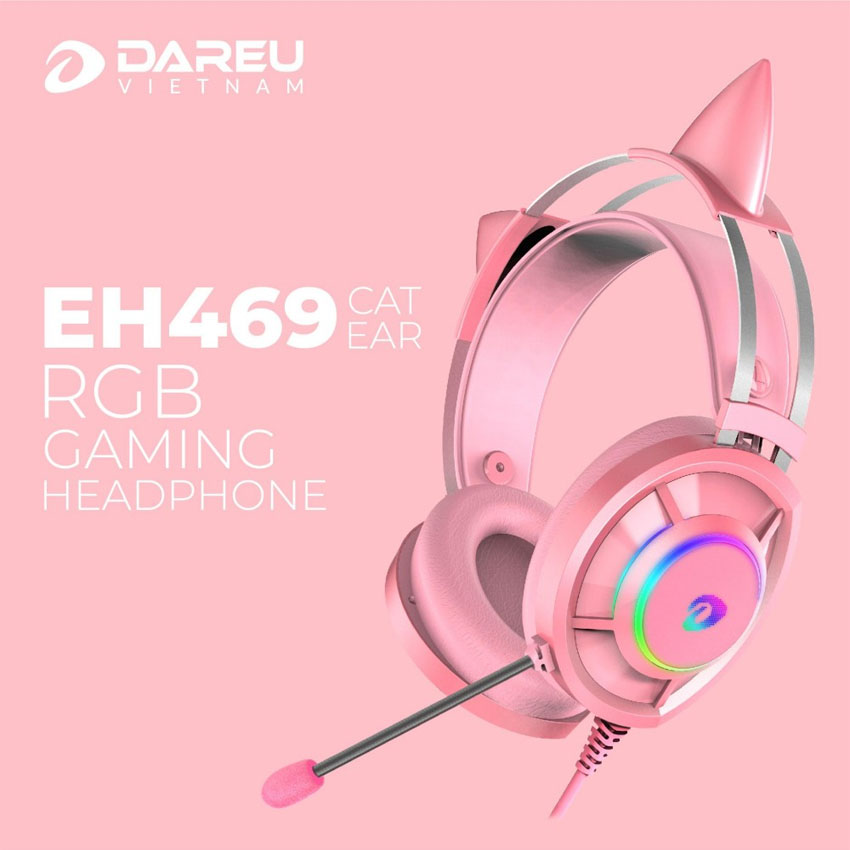 Tai nghe DareU EH469 7.1 RGB Pink