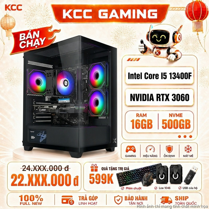 PC KCC Intel i5-13400F/14400F / VGA RTX 3060