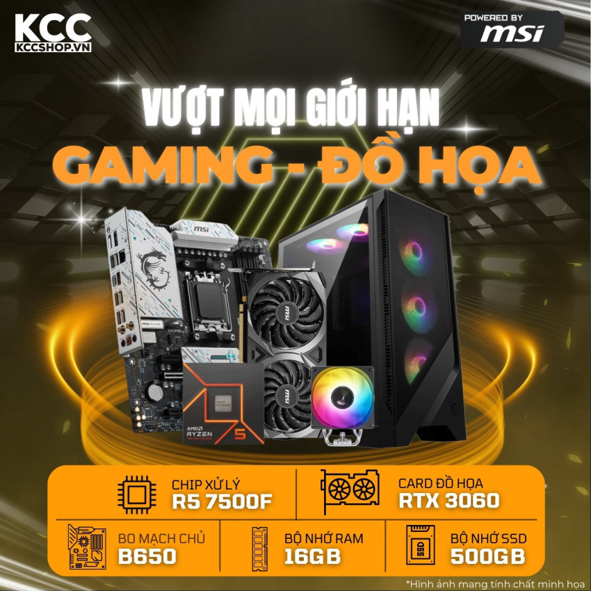 PC KCC AMD R5-7500F / VGA RTX 3060 (Powered by MSI)