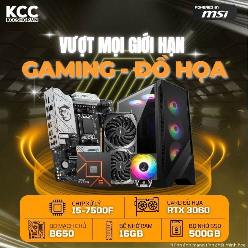 PC KCC AMD R5-7500F / VGA RTX 3060 (Powered by MSI)