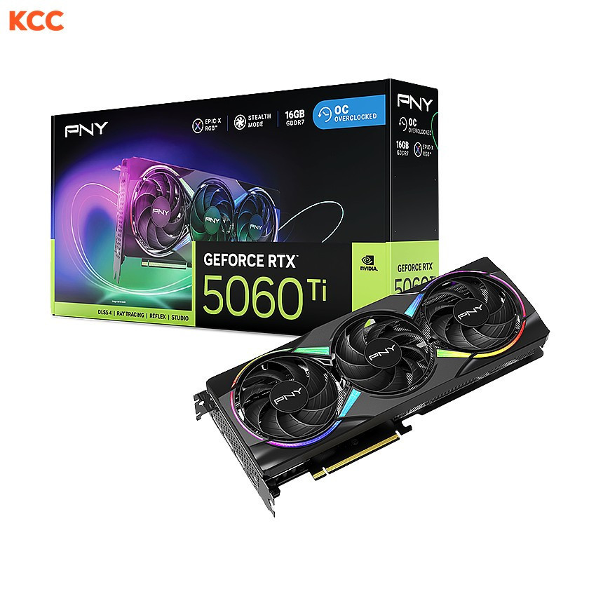 VGA PNY GeForce RTX 5060 Ti 16GB EPIC-X RGB OC Triple Fan (VCG5060T16TFXXPB1-O)