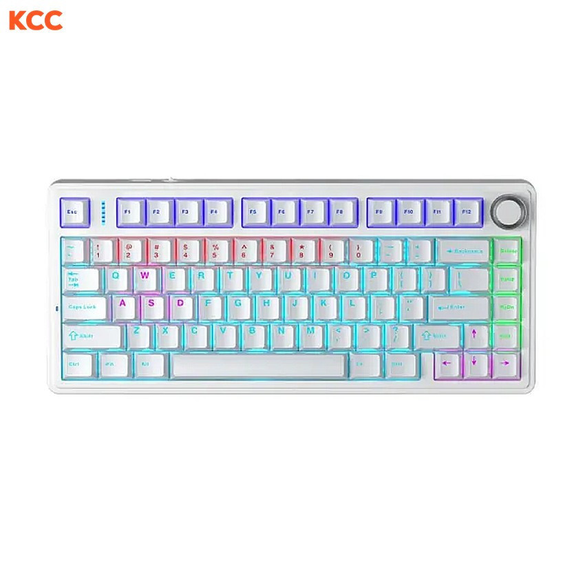 Bàn phím cơ gaming có dây AULA F75 (Trắng/Red Switch)