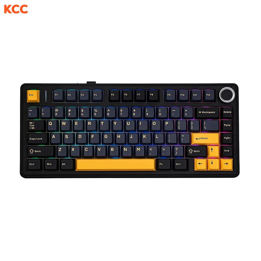 Bàn phím cơ gaming 3 mode AULA F75 (Đen + Xanh đậm + Cam/ Grey Wood V3 Switch)