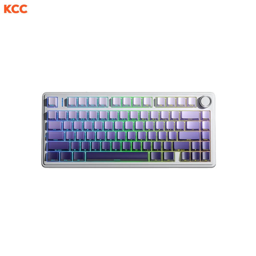 Bàn phím cơ gaming 3 mode AULA F75/F75 PRO (Trắng + tím gradient - Seiya/ Star Vector switch)