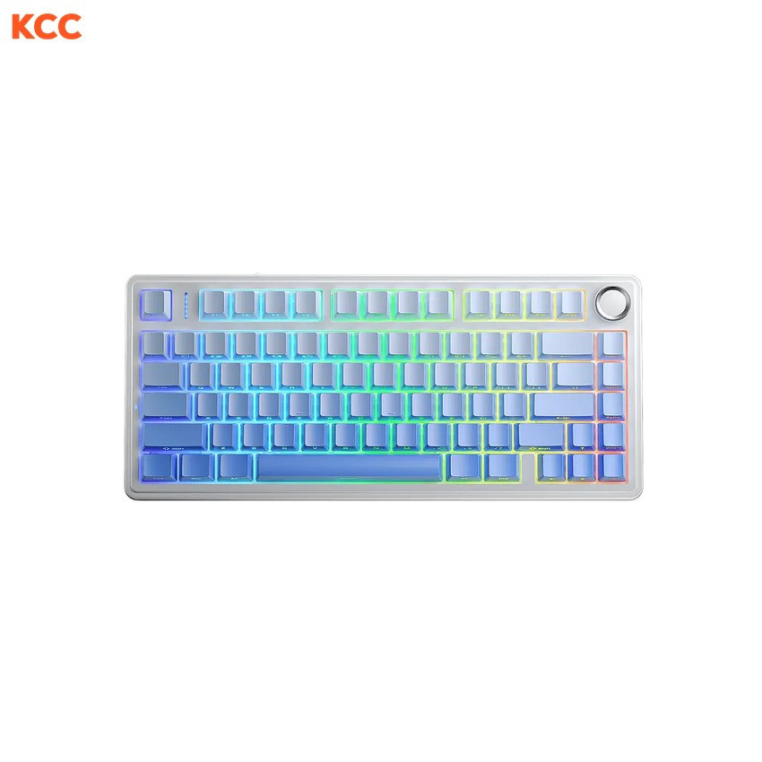 Bàn phím cơ gaming 3 mode AULA F75/F75 PRO (Trắng + xanh dương gradient - Seiya/Star Vector switch)