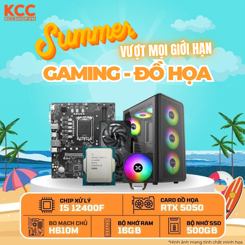 (TẶNG KÈM MÀN HÌNH) PC KCC Intel I5-12400F / VGA RTX 5050