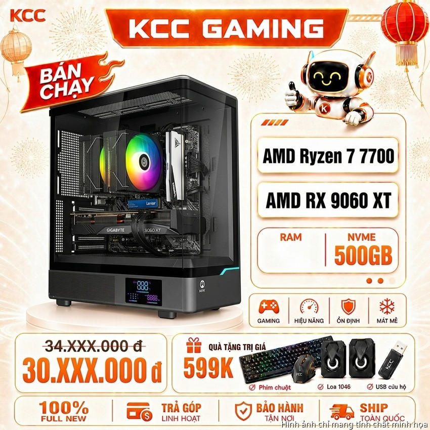 PC KCC AMD R7-7700 / VGA RX 9060 XT