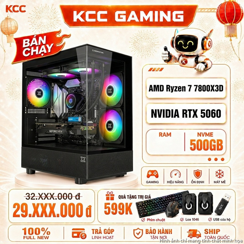 PC KCC AMD R7-7800X3D / VGA RTX 5060