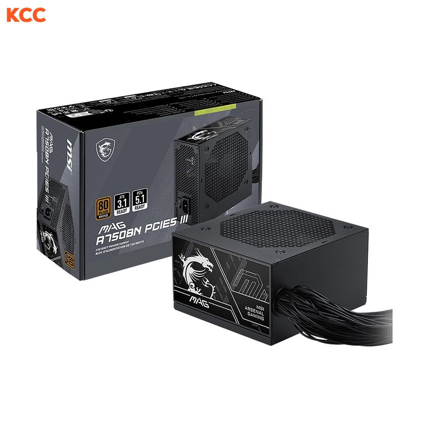 Nguồn máy tính MSI MAG A750BN PCIE5 III 80 Plus Bronze (750W)