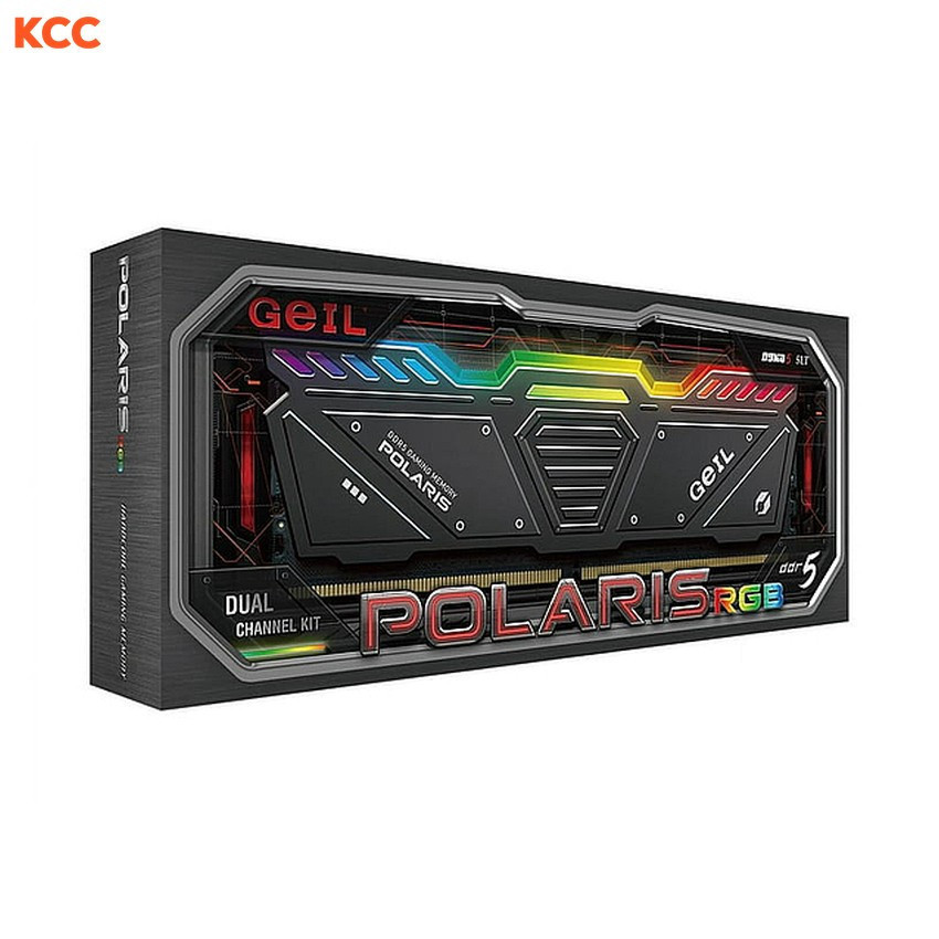 Ram PC GEIL POLARIS RGB 16GB (2x8GB) CL38 5600MHz DDR5 (GAOSG516GB5600C38ASC)