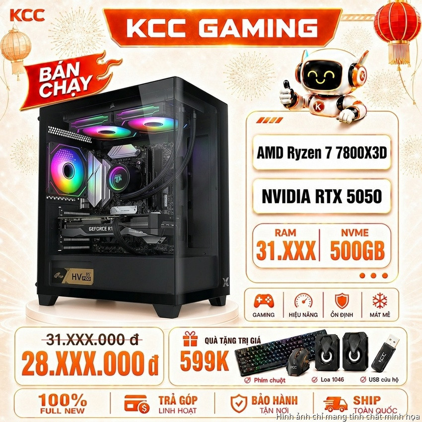 PC KCC AMD R7-7800X3D / VGA RTX 5050
