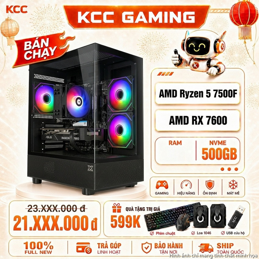 PC KCC AMD R5-7500F / VGA RX 7600