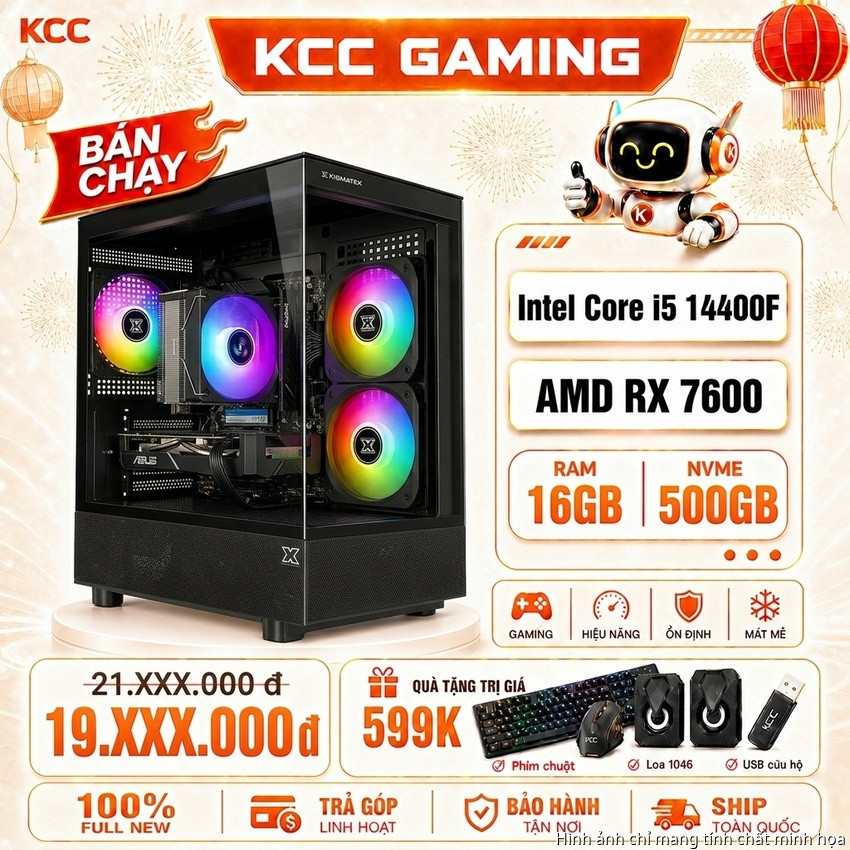 PC KCC Intel i5-14400F / VGA RX 7600