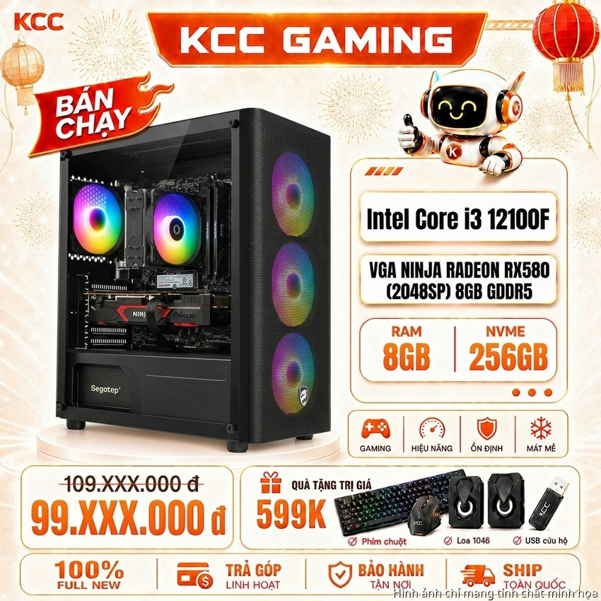 PC KCC Intel i3-12100F / VGA RX 580